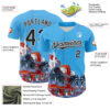 Custom Sky Blue Black-White 3D Nikita Fraser Ocean Drive Authentic Baseball Jersey