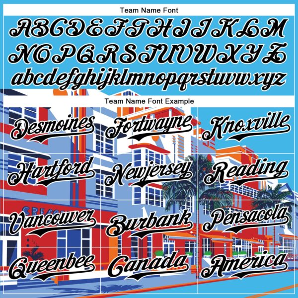 Custom Sky Blue Black-White 3D Nikita Fraser Ocean Drive Authentic Baseball Jersey