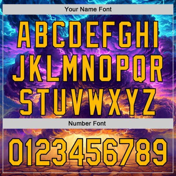 Custom Blue Gold-Black 3D Syntetyc Everstor Authentic Baseball Jersey