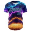 Custom Blue Navy-Ice Blue 3D Syntetyc Stormblessed Authentic Baseball Jersey