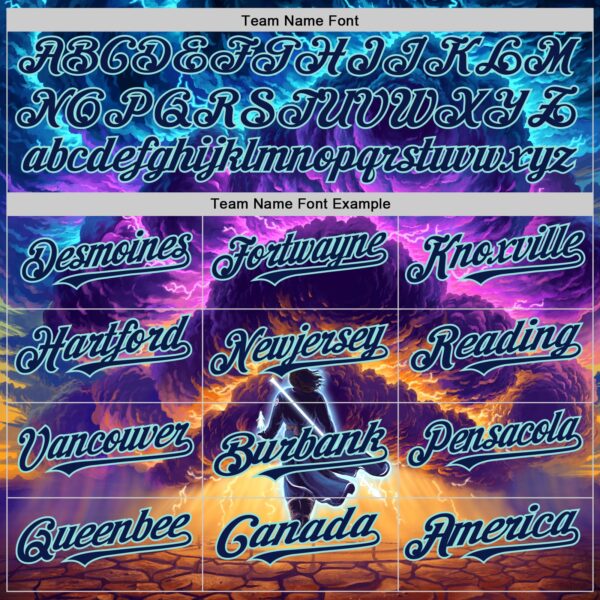 Custom Blue Navy-Ice Blue 3D Syntetyc Stormblessed Authentic Baseball Jersey