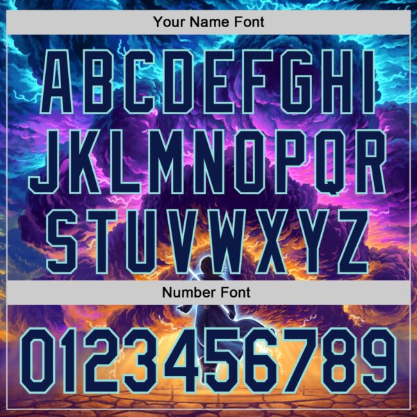 Custom Blue Navy-Ice Blue 3D Syntetyc Stormblessed Authentic Baseball Jersey