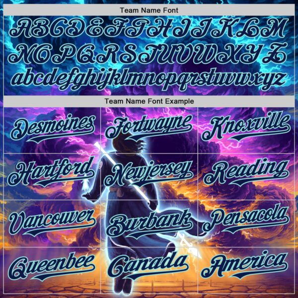 Custom Blue Navy-Ice Blue 3D Syntetyc Stormblessed Authentic Baseball Jersey