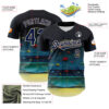 Custom Blue Navy-City Cream 3D Marcel Caram The Round Aquarium Blue Version Authentic Baseball Jersey