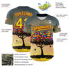 Custom Blue Neon Yellow-Red 3D Marcel Caram Balloon Tree Authentic Baseball Jersey