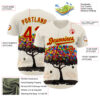 Custom Cream Red-Neon Yellow 3D Marcel Caram Balloon Tree Authentic Baseball Jersey