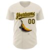 Custom Cream Black-Yellow 3D Marcel Caram Bananas Reinterpretation Authentic Baseball Jersey