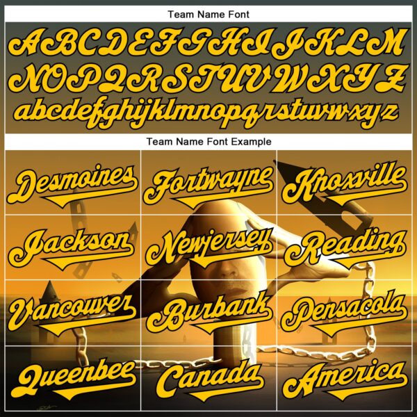 Custom Blue Yellow-Black 3D Marcel Caram Thinking Head Authentic Baseball Jersey