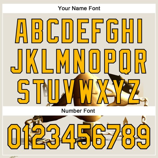 Custom Cream Gold-Black 3D Marcel Caram Thinking Head Authentic Baseball Jersey