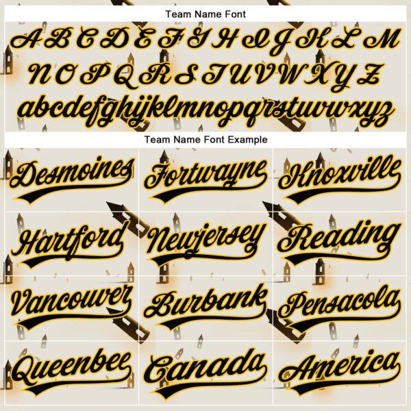 Custom Cream Black-Yellow 3D Marcel Caram Thinking Head Authentic Baseball Jersey