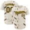 Custom Cream Black-Yellow 3D Marcel Caram Thinking Head Authentic Baseball Jersey