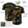 Custom Navy Black-Yellow 3D Marcel Caram Composition With Head Authentic Baseball Jersey
