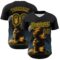 Custom Navy Black-Yellow 3D Marcel Caram Composition With Head Authentic Baseball Jersey