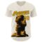 Custom Cream Gold-Black 3D Marcel Caram Composition With Head Authentic Baseball Jersey