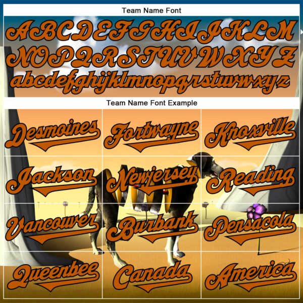 Custom Orange Texas Orange-Black 3D Marcel Caram Drina Authentic Baseball Jersey