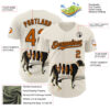 Custom Cream Texas Orange-Black 3D Marcel Caram Drina Authentic Baseball Jersey