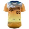 Custom Orange Black-Texas Orange 3D Marcel Caram Drina Authentic Baseball Jersey