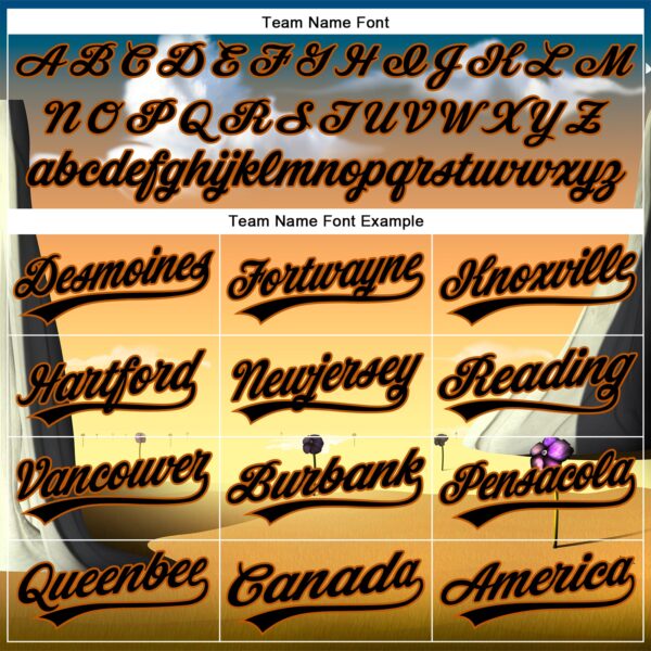 Custom Orange Black-Texas Orange 3D Marcel Caram Drina Authentic Baseball Jersey