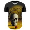 Custom Black Gold 3D Marcel Caram The Skull Authentic Baseball Jersey