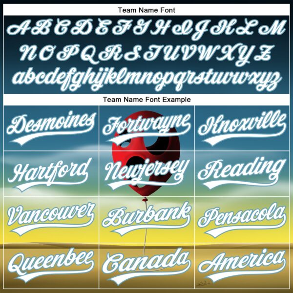 Custom Blue White Yellow-Shadow Blue 3D Marcel Caram Leaked Ballon Authentic Baseball Jersey