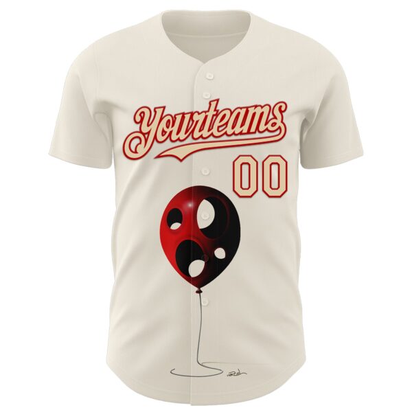 Custom Cream City Cream-Red 3D Marcel Caram Leaked Ballon Authentic Baseball Jersey