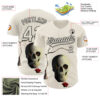 Custom Cream Black 3D Marcel Caram The Skull Authentic Baseball Jersey