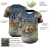 Custom Blue Navy-Cream 3D Marcel Caram The Barbs And The Hand Authentic Baseball Jersey