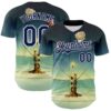 Custom Blue Navy-White 3D Marcel Caram The Dance Of The Roses Authentic Baseball Jersey
