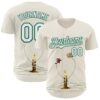 Custom Cream White-Kelly Green 3D Marcel Caram The Dance Of The Roses Authentic Baseball Jersey