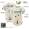 Custom Cream White-Kelly Green 3D Marcel Caram The Dance Of The Roses Authentic Baseball Jersey
