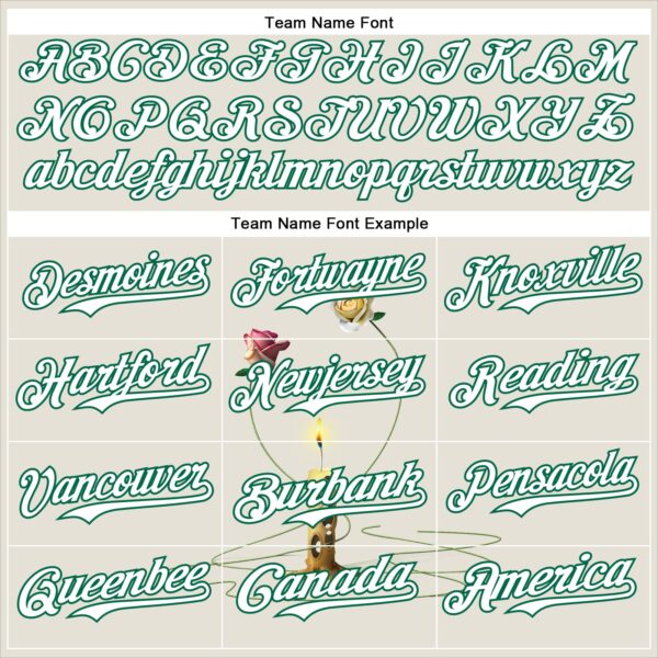 Custom Cream White-Kelly Green 3D Marcel Caram The Dance Of The Roses Authentic Baseball Jersey