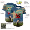 Custom Blue Kelly Green-White 3D Marcel Caram Red Weathervane Authentic Baseball Jersey