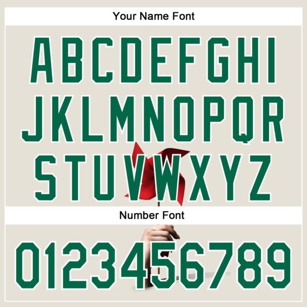 Custom Cream Kelly Green-White 3D Marcel Caram Red Weathervane Authentic Baseball Jersey