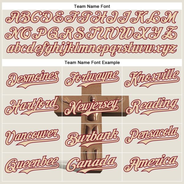 Custom Cream City Cream-Crimson 3D Marcel Caram The Man And The Cross Authentic Baseball Jersey