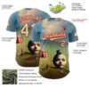 Custom Blue City Cream-Red 3D Marcel Caram The Clown Authentic Baseball Jersey