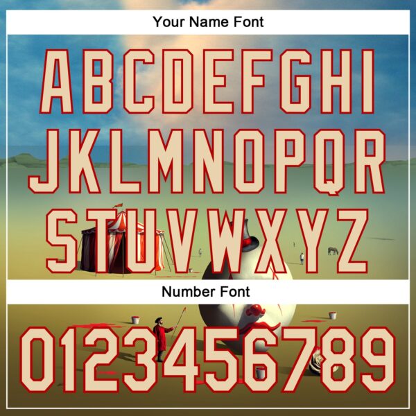 Custom Blue City Cream-Red 3D Marcel Caram The Clown Authentic Baseball Jersey