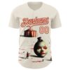 Custom Cream City Cream-Red 3D Marcel Caram The Clown Authentic Baseball Jersey