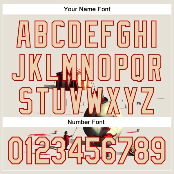 Custom Cream City Cream-Red 3D Marcel Caram The Clown Authentic Baseball Jersey