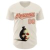 Custom Cream City Cream-Red 3D Marcel Caram The Clown Authentic Baseball Jersey
