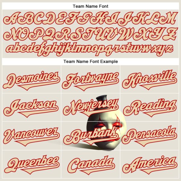 Custom Cream City Cream-Red 3D Marcel Caram The Clown Authentic Baseball Jersey