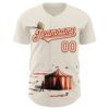 Custom Cream City Cream-Red 3D Marcel Caram The Clown Authentic Baseball Jersey