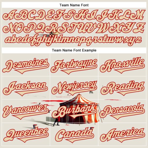 Custom Cream City Cream-Red 3D Marcel Caram The Clown Authentic Baseball Jersey