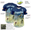 Custom Blue Shadow Blue-White 3D Marcel Caram The Horn Authentic Baseball Jersey