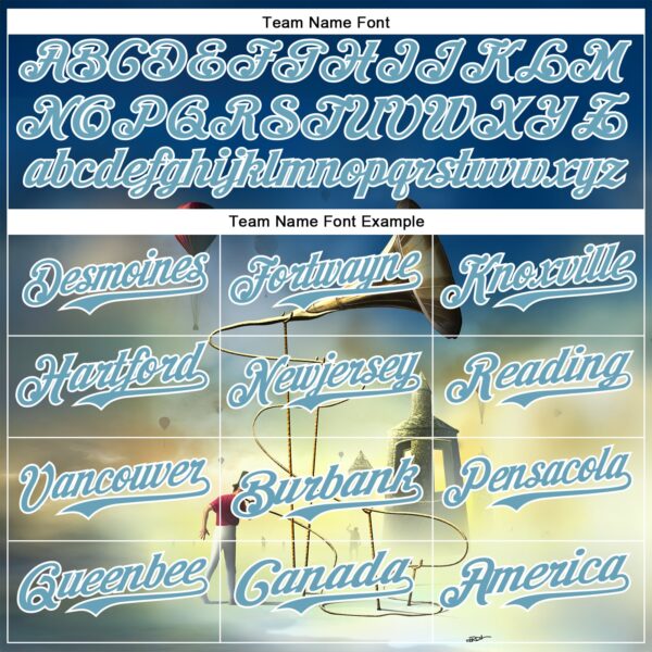 Custom Blue Shadow Blue-White 3D Marcel Caram The Horn Authentic Baseball Jersey