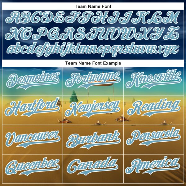 Custom Blue Shadow Blue Yellow-White 3D Marcel Caram Metaphysical Scene With Little Boat Authentic Baseball Jersey