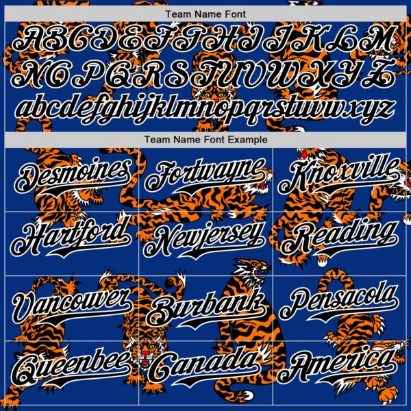 Custom Royal Black-White 3D Alexandra Ramirez Tigers Street Art Authentic Baseball Jersey