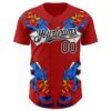 Custom Red Black-White 3D Alexandra Ramirez Tattoo Hand Street Art Authentic Baseball Jersey