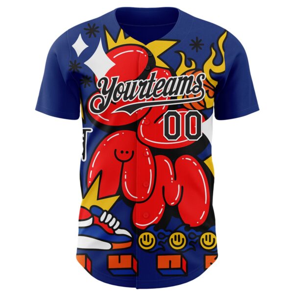 Custom Royal Black-White 3D Alexandra Ramirez Slam Dunk Street Art Authentic Baseball Jersey