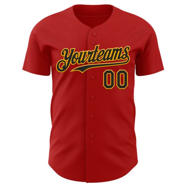 Custom Red Black-Gold 3D Alexandra Ramirez On Fire Street Art Authentic Baseball Jersey