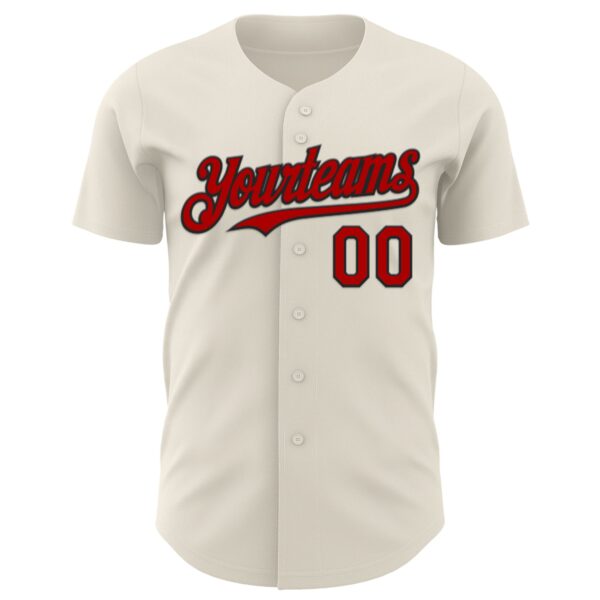 Custom Cream Red-Black 3D Alexandra Ramirez Score And Slay Street Art Authentic Baseball Jersey